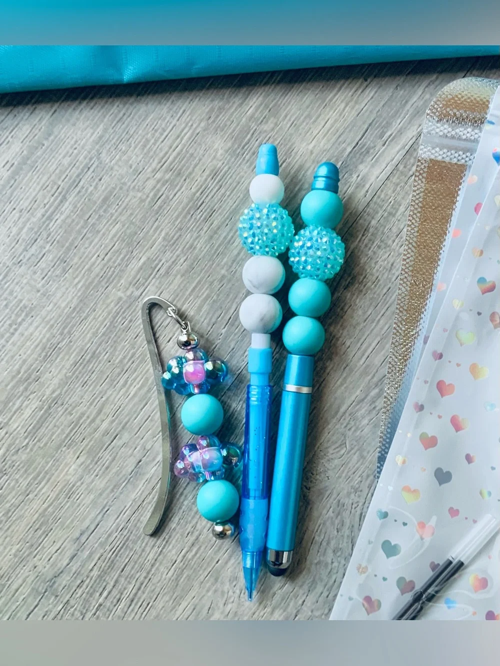 NEW📚 Handcrafted Stationery Set w/ Beaded Stylus Pen & More